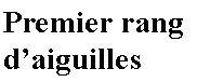 Zone de Texte: Premier rang daiguilles